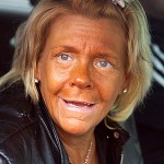 female face after tanning