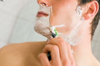 Man shaving photo