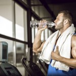 Male drink water after Exercise