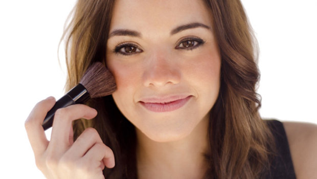 Woman face, at makeup process