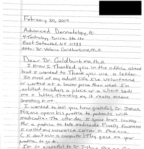 Letters from Patients – Goldburt